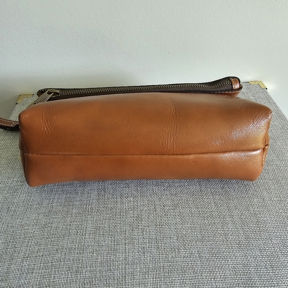New Patricia Nash Valerie Leather Tan Fold Over Handbag P71501 Purse Clutch - Picture 4 of 5
